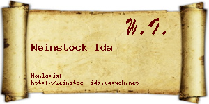 Weinstock Ida névjegykártya